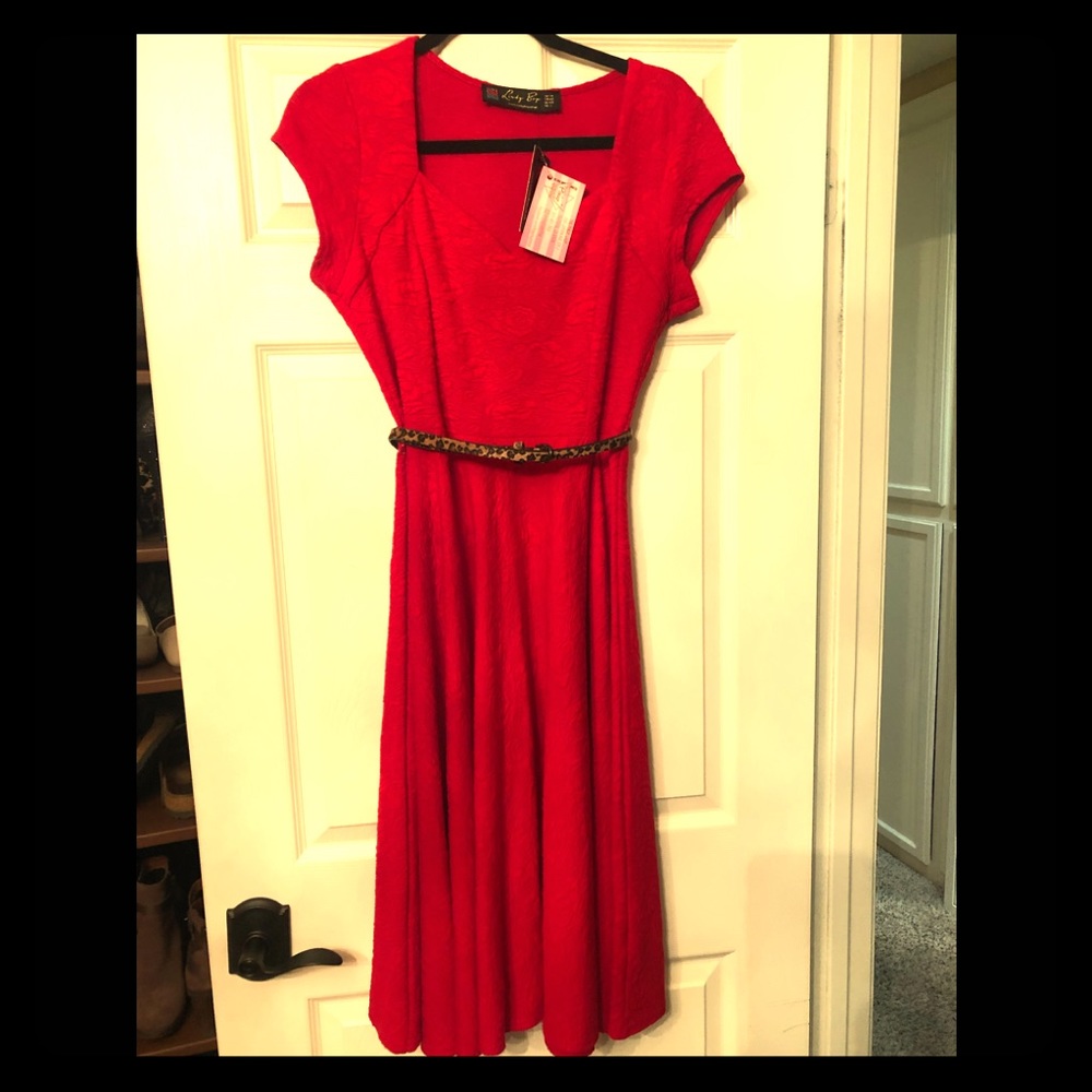 Lindy bop Victoria red swing dress